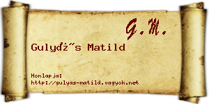 Gulyás Matild névjegykártya